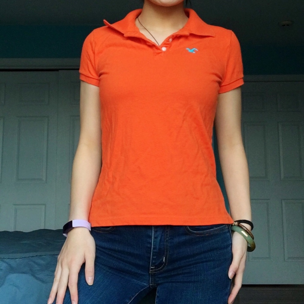 Orange Hollister Polo Tee